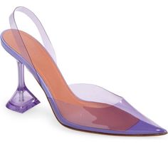 **Description Lifted From Website, Not My Own*** Holli Glass Sling Purple Pvc 95mm Cl Plexi Heel Pointed Toe Fits Slightly Small To Size - More For Narrow Where Pointy Heels Is, And Narrow, Length Is Correct~ Origin:Made In Italy Color:Purple Pvc Product Composition Upper: 100% Pvc Lining: 100% Goat Sole: 70% Leather And 30% Rubber **Got As Final Sale, Only Selling As Its Narrow On My Wide Sz 5.5 Feet Otherwise She’s A Pretty Gal! Hype Is Real On These Brand*** Clear Slingback Heels For Formal Occasions, Formal Clear Slingback Heels, Purple Slingback Pumps For Spring, Chic Purple Slingback Pumps For Spring, Chic Purple Slingback Pumps For Formal Occasions, Chic Purple Slingback Pumps For Formal Events, Spring Purple Slingback Pumps With Heel Strap, Chic Purple Slingback Pumps With Ankle Strap, Chic Purple Slingback Heels