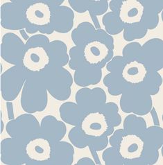 blue and white flowers on a light blue background