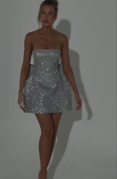 Alice Mini Dress - Silver Sparkle Winter Wonderland Dress Formal Short, Mini Sparkle Dress, Silver Birthday Dress Short, Birthday Dresses Sweet 16, Silver Sparkly Mini Dress, Silver Mini Gala Dress, Sparkling Silver Mini Dress For Party, Christmas Mini Dress, Silver Birthday Outfit