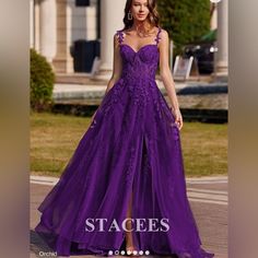 Brand New, Never Worn, Tags Still On! Willing To Negotiate Prices. Royal Purple Prom Dress, Purple Wedding Gown, Royal Purple Wedding, Violet Gown, Royal Purple Dress, Purple Wedding Dress, Purple Prom, Purple Gowns, Orchid Color