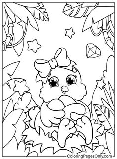 a coloring page with an image of a cartoon character