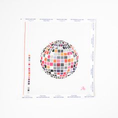 a cross - stitch pattern with squares in the shape of a ball on a white background