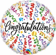 Congrats Streamers Congratulations Balloons, Balloon Company, Drawing Pictures, Round Balloons, Balloon Weights, Balloon Centerpieces, Mylar Balloons, Balloon Bouquet, Centerpiece Decorations