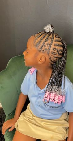 Braided Hairstyles For Kids Natural Hair, Little Black Girls Ponytail Hairstyles, Kids Hairstyles Black, Lil Girl Hairstyles Braids, Hairstyles For Black Girls Kids