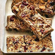 some granola bars are in a box on a table