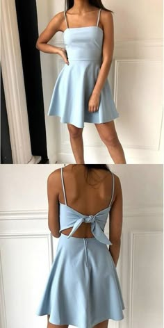 Light Blue Homecoming Dresses, Light Blue Homecoming Dress, Prom Dress Tight, School Event Dress, 8th Grade Dance, School Dance Dresses, Evening Mini Dresses, Mini Prom Dresses