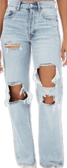 90s High Waist Ripped Jeans, 90s Distressed Straight Leg Bottoms, 90s High Rise Distressed Bottoms, 90s Style Ripped Blue Bottoms, 90s Ripped Blue Bottoms, 90s Mid-rise Distressed Bottoms, 90s Style Ripped Mid-rise Bottoms, Ripped Mid-rise 90s Style Bottoms, 90s Distressed Mid-rise Bottoms