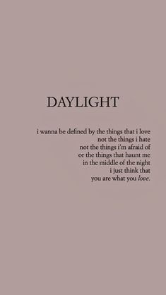 the words daylight written in black and white on a gray background, with an image of a