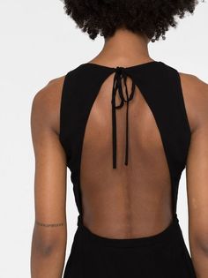 Saint Laurent open-back Sleeveless Dress - Farfetch Saint Laurent Dress, Flared Skirt, Above Knee, Flare Skirt, Classic Black, Open Back, Knee Length, Sleeveless Dress, Saint Laurent