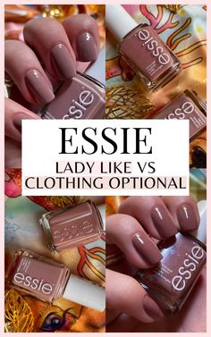 A complete comparison of Essie Clothing Optional vs Lady Like with swatches - two gorgeous nude mauve Essie nail polishes! - - - - - nude essie nail polish colors - essie mauve nail polish swatches - essie clothing optional swatch - essie lady like swatch - light brown essie nail polish - best drugstore nail polish brands - essie nail polish for fair skin - essie nail polish for dark skin Essie Mauve Nail Polish, Nail Polish For Fair Skin, Essie Clothing Optional, Nail Polish For Dark Skin, Ballet Slippers Nail Polish, Drugstore Nail Polish, Mauve Nail Polish, Essence Nail Polish, Best Nail Polish Brands