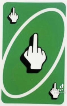 two fingers pointing towards each other on a green and white sign