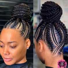 Cornrow Updo, Cornrow Updo Hairstyles, Black Hair Updo Hairstyles, Twisted Hair, Hair Braiding Styles, African Hair Braiding, Braided Bun Hairstyles