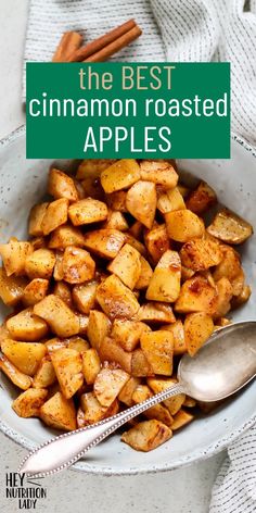 the best cinnamon roasted apples in a bowl