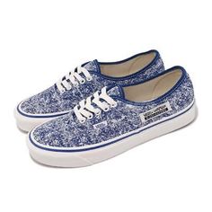 In Excellent Condition, Pretty Much Look Brand New. They Were Worn Once For A Short Period Of Time Blue Vans Canvas Shoes For Streetwear, Blue Casual Vans Skate Shoes, Casual Blue Vans Skate Shoes, Blue Canvas Shoes For Summer Streetwear, Casual Blue Vans Canvas Shoes, Floral Shoes Sneakers, Fur Sneakers, Vans Red, Blue Vans