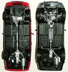 an image of the inside of a car with all its components in it's body