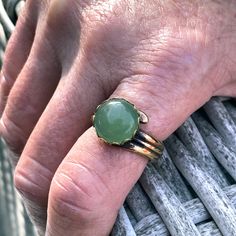 Genuine green Aventurine gemstone ring Size 7.5 ring size metal is brass We do our best to choose each stone carefully and purposefully for every piece.. However there might be slight differences in color size shape and clarity which makes each item unique and one of a kind.Each piece of jewelry will come in a colored drawstring bag for it’s protection and storage or to be ready to give as a gift.Our gemstone jewelry are all original designs by Lisa Beth and LDE Affinity Jewelry. They are hand c Green Crystal Healing Ring, Green Spiritual Crystal Ring For Healing, Unique Green Aventurine Jewelry, Aventurine Gemstone Ring Jewelry, Unique Green Brass Ring, Handmade Adjustable Green Emerald Ring, Unique Green Brass Rings, Handmade Green Crystal Ring For Healing, Unique Brass Rings With Natural Stones