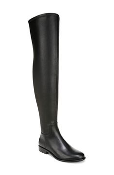 This over-the knee boot set on a low heel and foam footbed takes you to the height of style with superior comfort. 1 1/4" heel 22" shaft; 13" calf circumference Side zip closure Memory foam cushioning Leather upper, lining and sole Imported Knee Boots Flat, Knee Boot, Black Fits, Over The Knee Boots, Over The Knee, Low Heels, Side Zip, The Knee, In The Heights