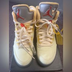 Air Jordan 5 Retro Sp ‘Off-White Sail’ Mattress Sneaker Women Size 5 Excellent Condition Off White 5s, Jordan Off White, Jordan 5 Retro, Off White Shoes, Air Jordan 5 Retro, Air Jordan 5, Shoes Air, Jordan 5, Jordans For Men