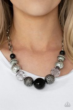 Paparazzi Sugar Sugar Black - Bella Bling by Natalie Black Jewelry Necklace, Smoky Crystal, Sugar Sugar, Crystal Bead Necklace, Silver Bead Necklace, Paparazzi Accessories, Black Necklace, Necklace Earring Set, Black Beads