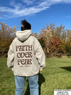 Brown Hoodie Aesthetic, Christian Style Outfits, Christian Hoodie Design Ideas, Hoodies Aesthetic Christian, Christian Graffiti, Christen Sweatshirts, All We Need Is Jesus Hoodie, Oversized Christian Hoodie, Church Merch