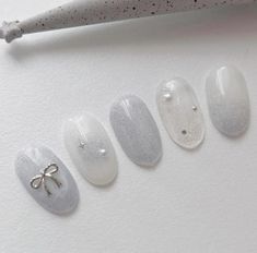 Simple Korean Nails, Cute Nails Korean, Nail Korean Style, Minimal Nails Art, Work Nails