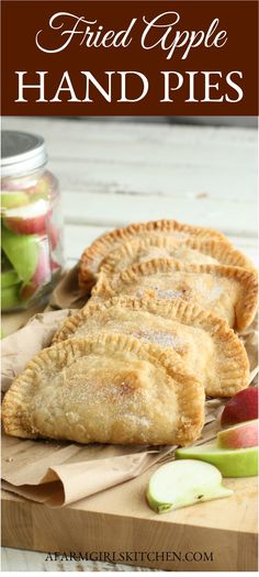 Fried Apple Hand Pies are easy to make using either homemade pie crust or biscuit dough. Make them AHEAD of time and freeze. Simply thaw overnight in the fridge before you fry up fresh in the morning. #applepie #applehandpies #Southernrecipes #applejacks #piecrust #handpies Apple Hand Pies, Fried Pies, Apple Pie Filling