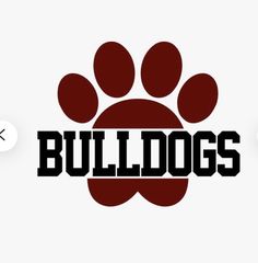 the bulldog's logo is shown in three different colors