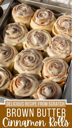 These brown butter cinnamon rolls are the perfect Fall twist on one of my favorite recipes! Brown butter is used in both the dough and filling, and of course, it's all topped with a brown butter cream cheese icing. It's a drool-worthy combination that's sure to become a Fall staple! Honey Butter Rolls, Butter Cream Cheese Icing, Butter Cinnamon Rolls, Brown Butter Cream Cheese, Cinnamon Roll Icing, Butter Roll, Butter Cinnamon, Cinnamon Rolls Easy