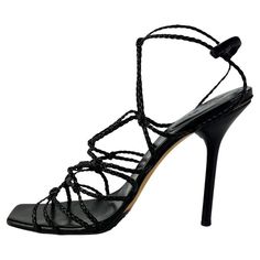 F/W 2002 Gucci by Tom Ford Black Braided Leather Strap Heels Size 7.5 B | See more vintage Heels at https://www.1stdibs.com/fashion/clothing/shoes/heels in 1stDibs Early 2000s Shoes, Tom Ford Heels, Gucci By Tom Ford, Tom Ford Gucci, Sequin Heels, Ballerina Heels, Strappy High Heels Sandals, Ford Black, Gucci Heels