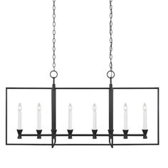 a chandelier with five candles hanging from it's center and four lights on each end