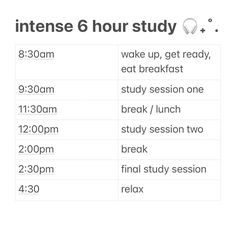 an info sheet showing the time and hours for students to study in their class room