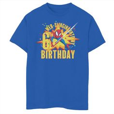 Maryland Terrapins The birthday kiddo will love having friends and family celebrate with them wearing this boys' Marvel Web Slinging 6th Birthday Graphic Tee. Crewneck Short sleevesFABRIC & CARE Cotton Machine wash Imported The birthday kiddo will love having friends and family celebrate with them wearing this boys' Marvel Web Slinging 6th Birthday Graphic Tee. Marvel The birthday kiddo will love having friends and family celebrate with them wearing this boys' Marvel Web Slinging 6th Birthda Birthday Graphic, Having Friends, Maryland Terrapins, Boy Tees, 7th Birthday, 5th Birthday, Friends And Family, Boy's Clothing, Maryland