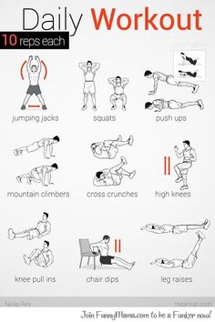 an exercise poster with instructions on how to do the daily workout for men and women