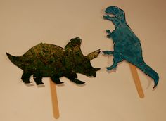 making dinosaur stick puppets using decopatch paper Dinosaur Dig, Learning Stories, Sensory Activities Toddlers, Toddler Sensory, Different Ideas, Sensory Activities, Dinosaurs, Puppets