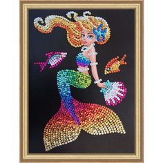 an image of a woman made out of beads