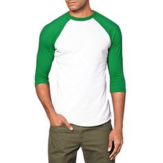 The Baseball Raglan 3/4 sleeve shirts are here! Stylish, comfortable, and affordable! All that you could ask for in a shirt wrapped into one. Suitable for casual wear and sportswear.These shirts will put a stylish edge into your versatile leisurewear wardrobe. Size: M.  Color: White.  Gender: male.  Age Group: adult. Green Casual T-shirt With 3/4 Sleeve, Green Relaxed Fit Half Sleeve T-shirt, Green Cotton Top With 3/4 Sleeve, Casual Green Shirt With 3/4 Sleeves, Casual Green 3/4 Sleeve Shirt, White Cotton T-shirt With 3/4 Sleeves, Basic Cotton Tops With 3/4 Sleeves, Basic 3/4 Sleeve Cotton Top, Basic Cotton Top With 3/4 Sleeves