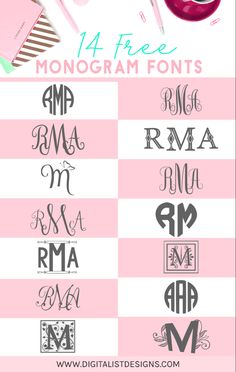 the free monogram font styles for any type of lettering