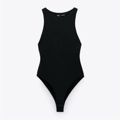 Zara High Neck Bodysuit Never Worn Super Good Condition! Size S Black Bodysuit Outfit, Black Sleeveless Bodysuit, Halter Neck Bodysuit, Body Noir, Zara Bodysuit, Mode Zara, High Neck Bodysuit, Body Suit Outfits, Super Good