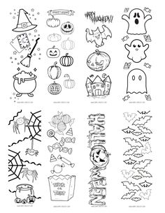 halloween coloring pages for kids to print out and color with their favorite characters in the background