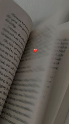 an open book with a red heart on it