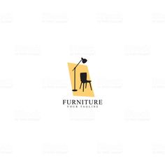 furniture logo design with chair and lamp