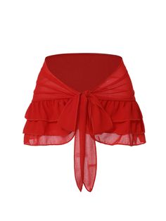 Red Skirt Mini, Cute Flowy Mini Skirt, Swimsuit Skirt Coverup, Fashion Collection Inspiration, Flowy Mini Skirt, Swimsuit Skirt, Skirt Coverup, Halter Swimsuit, Red Mini Skirt