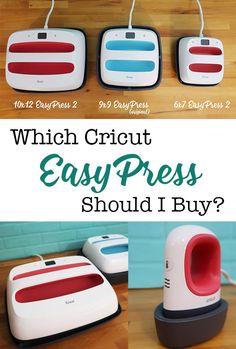 three different types of cricut easypresss are shown with the words which cricut easypress should i buy?