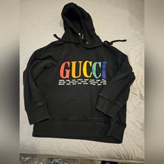 100% Authentic Rainbow Gucci Black Hoodie With Cities Altered To Sz Medium. I Took Plenty Of Pictures Too Justify Authenticity An Condition Of The Hoodie. Any Questions Please Message Me Before Purchasing, My Username Is The Same As My Gram Username, Born An Raised In New York City. I Will Only Ship To Usa Gucci Hoodie With Drawstring And Long Sleeves, Gucci Long Sleeve Hoodie With Drawstring, Gucci Hoodie With Drawstring Hood For Fall, Gucci Winter Hoodie With Drawstring Hood, Sporty Gucci Hoodie For Fall, Black Long Sleeve Hoodie With Logo, Gucci Sporty Hoodie, Gucci Sporty Hooded Hoodie, Sporty Gucci Hooded Hoodie