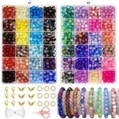 many different colors and sizes of beads