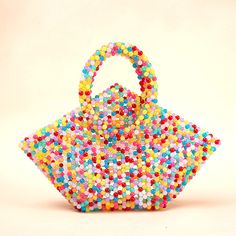 Free U.S. shipping. Style:  , color:White, suite for season：Spring, Summer, Autumn ，Anniversary, Date, Going out, Hanging out, Honeymoon, Party, Material Beads, Colorful Beaded Basket Bag Round Handle Beach Summer Handbags Summer Vacation Beaded Shoulder Bag, Spring Beaded Bag Gift, Spring Beaded Bag As Gift, Spring Beaded Bags As Gifts, Spring Beaded Bags Perfect For Gifts, Summer Beaded Rectangular Beach Bag, Spring Beach Bags With Beaded Details, Spring Beach Beaded Bags, Spring Vacation Beaded Bags