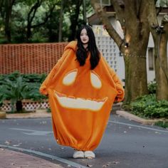 Size: S, Color: Smiling Pumpkin Girlfriend Clothes, Pumpkin Plush, Smiling Pumpkin, Pajamas Dress, Plus Size Robes, Halloween Pajamas, Best Friend Outfits, Funny Pumpkins, Pajama Dress