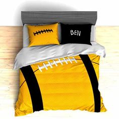 a football themed comforter and pillow set