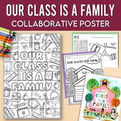 a group of children's coloring books with the title our class is a family