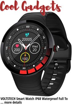 VOLTSTECH Smart Watch IP68 Waterproof Full Touch HD Screen Blood Pressure & Heart Rate & Sleep Mo... Cold Water Shower, Step Counter, Smart Band, Watch Bracelet, Silica Gel, Casio Watch